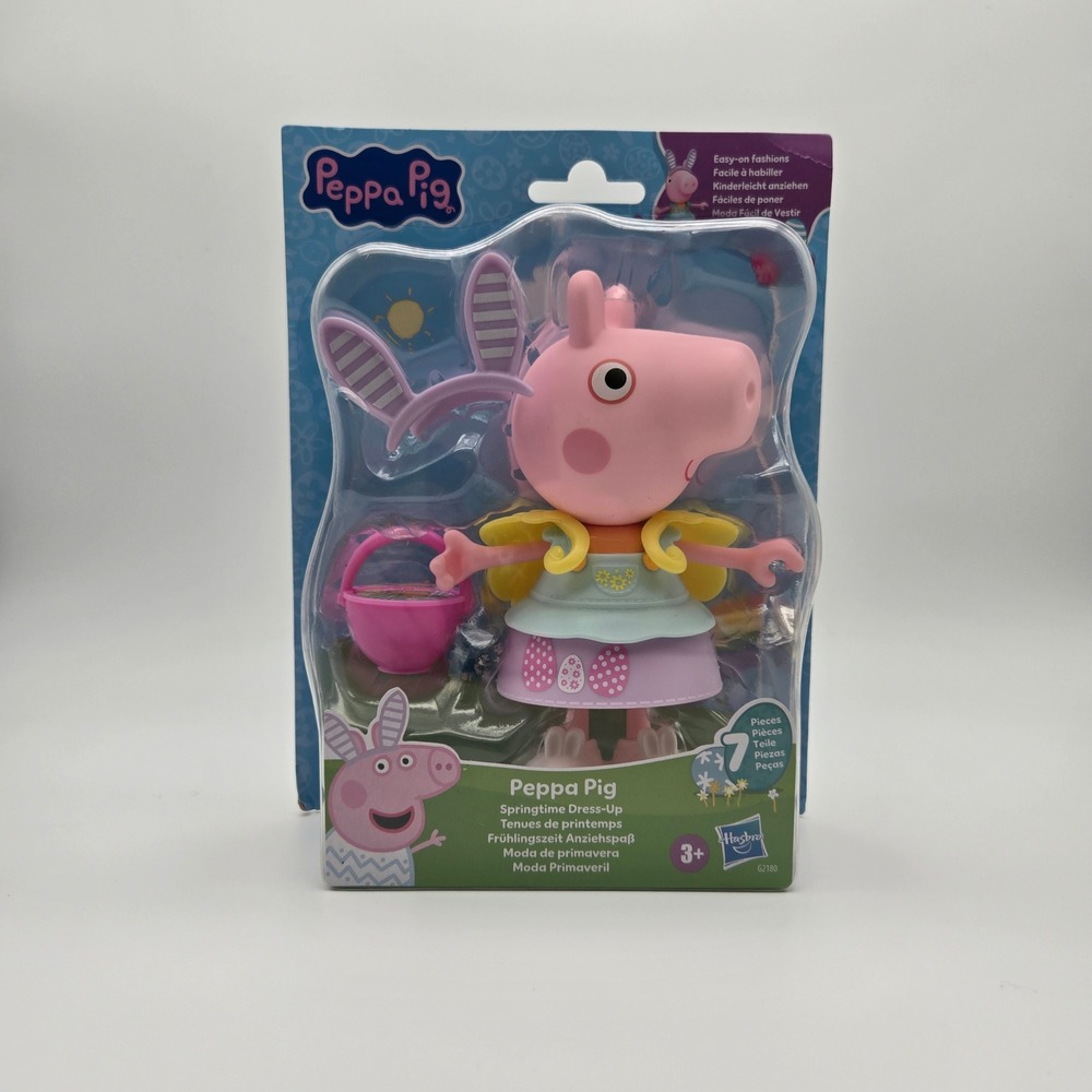 Peppa Pig Springtime Dress-Up Kids Pink Easter Bunny Figure Set G2180 Kidcore
